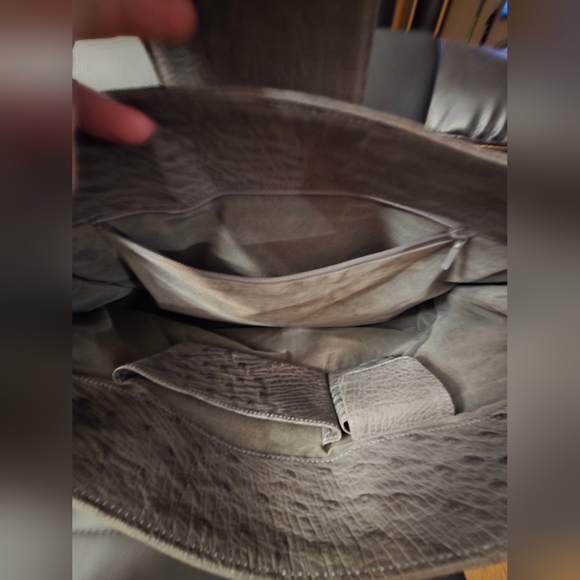 JRA - Elegant Gray Ostrich Leather Bag - Picture 5 of 10